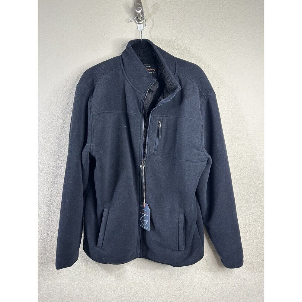 Weatherproof Vintage Faux Shearling Lined Funnel Neck Jacket Dark Navy Large NEW